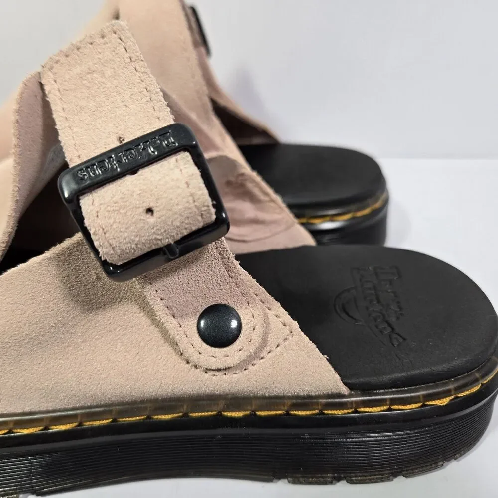 Dr. Martens Carlson Mule Clog Mens 11 Women 12 Suede Slingback Strap Light Pink